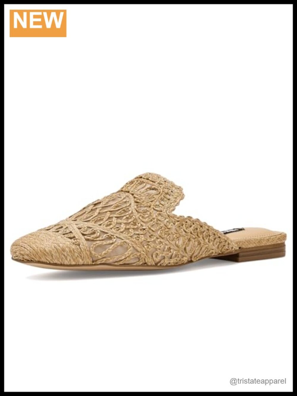 Braided Detail Square Toe Mule Slip-On Flat for Casual & Evening Wear